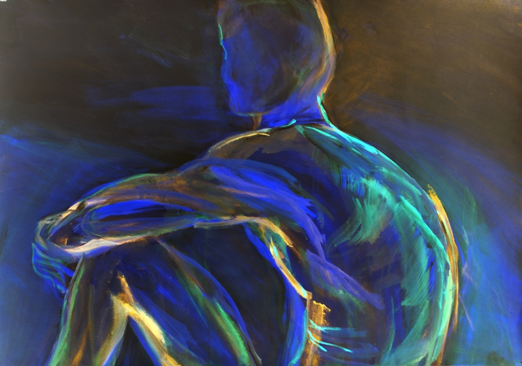 Christine Koellhofer_Aquarius - electric blue no. 1_70x100cm_2014_AcrylMix auf Leinwand komp